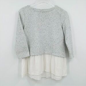 LOFT Bundle w/2 Tops Gray and Cream Layered Top & Plaid Boho Button Down